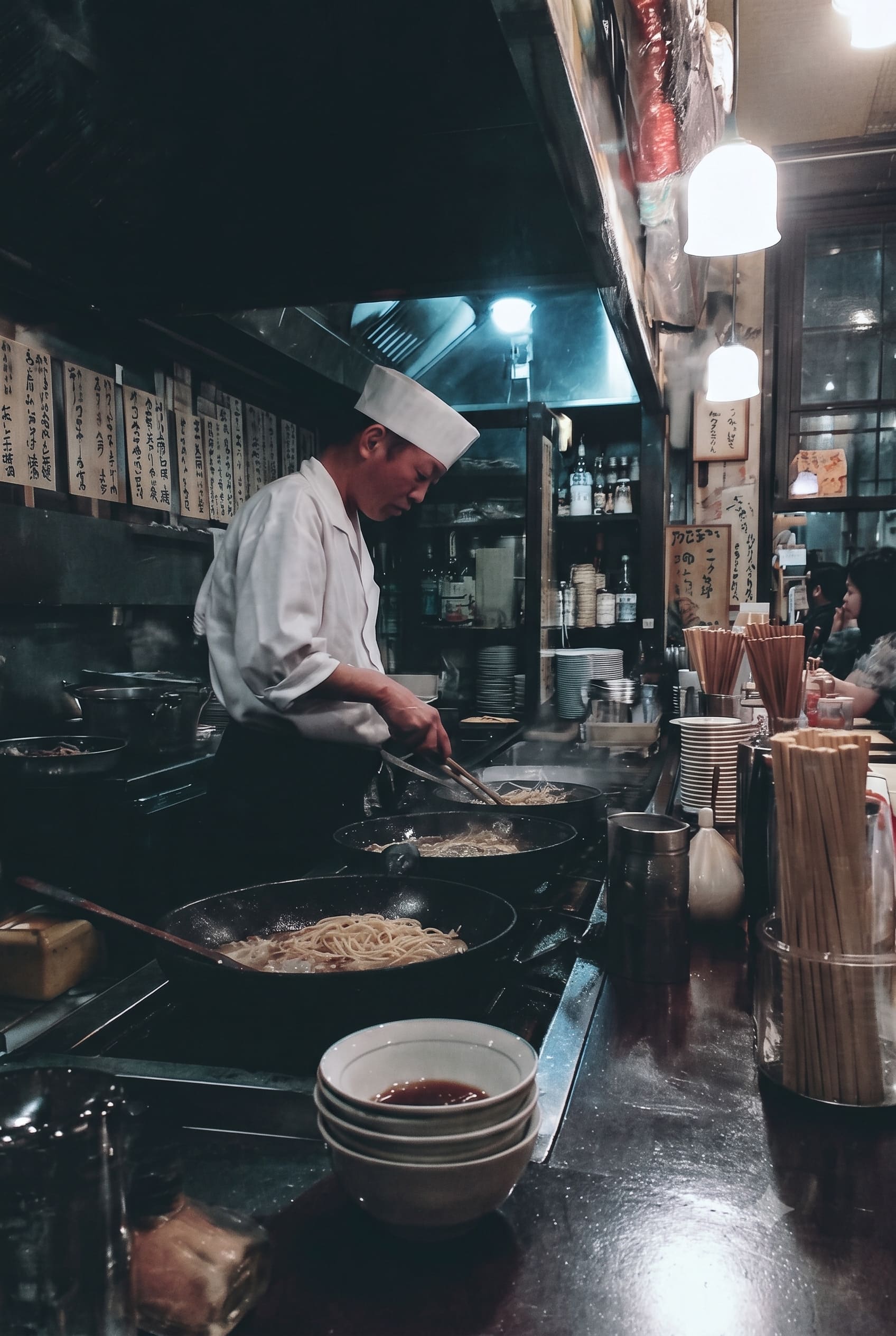 Chef trabajando en cocina